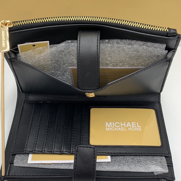 Michael Kors Large Double Zip Wristlet 
Smartphone Case Wallet Black Mul… - Picture 5 of 12